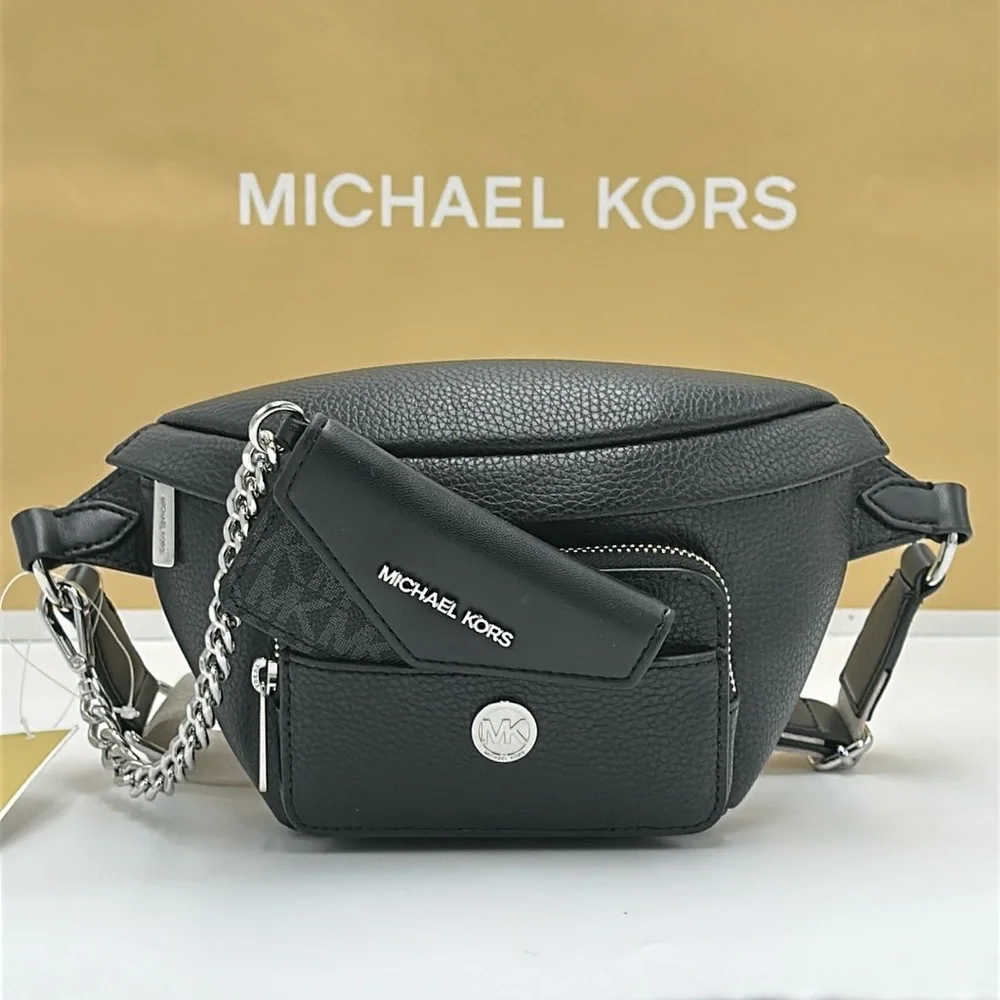 Michael Kors Maisie 2 In 1 Small Leather Waist pack Fanny pack Bag (Black) MK - Picture 2 of 16